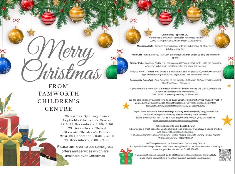 Image of Christmas Flyer from Tamworth Children's Centre